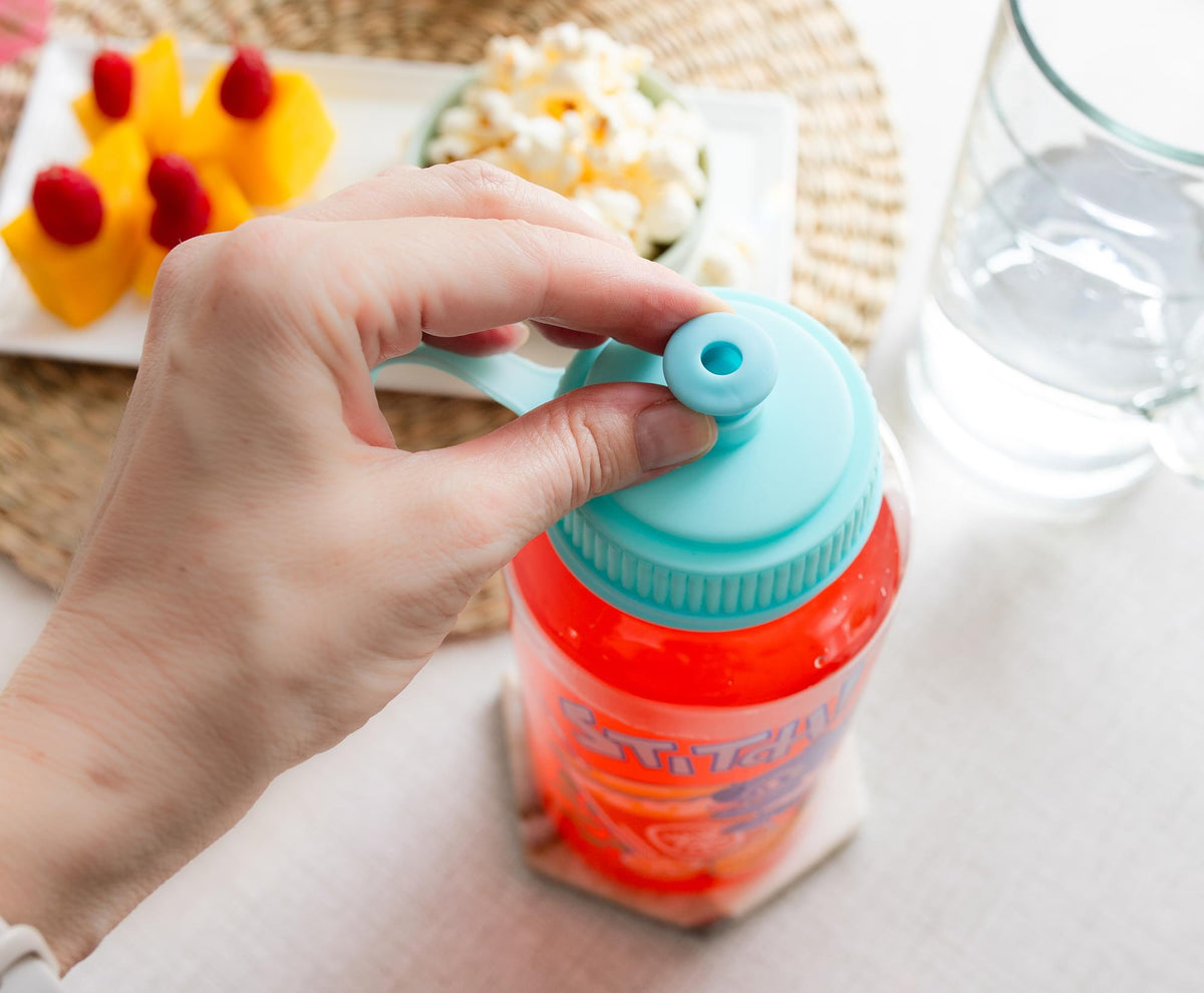 Disney Lilo & Stitch Bubble Tea Water Bottle With Sports Cap | Holds 34 Ounces