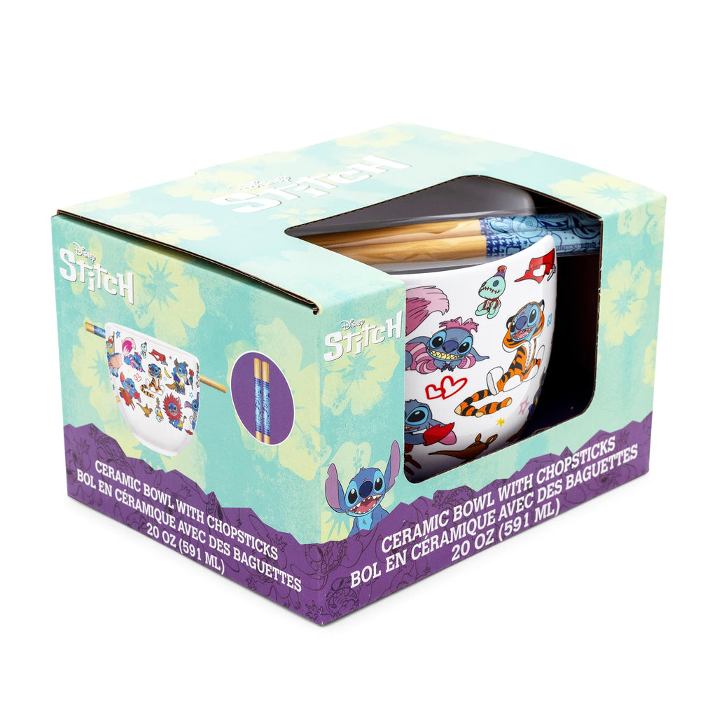 Disney Lilo & Stitch Costumes 20-Ounce Ceramic Ramen Bowl With Chopsticks