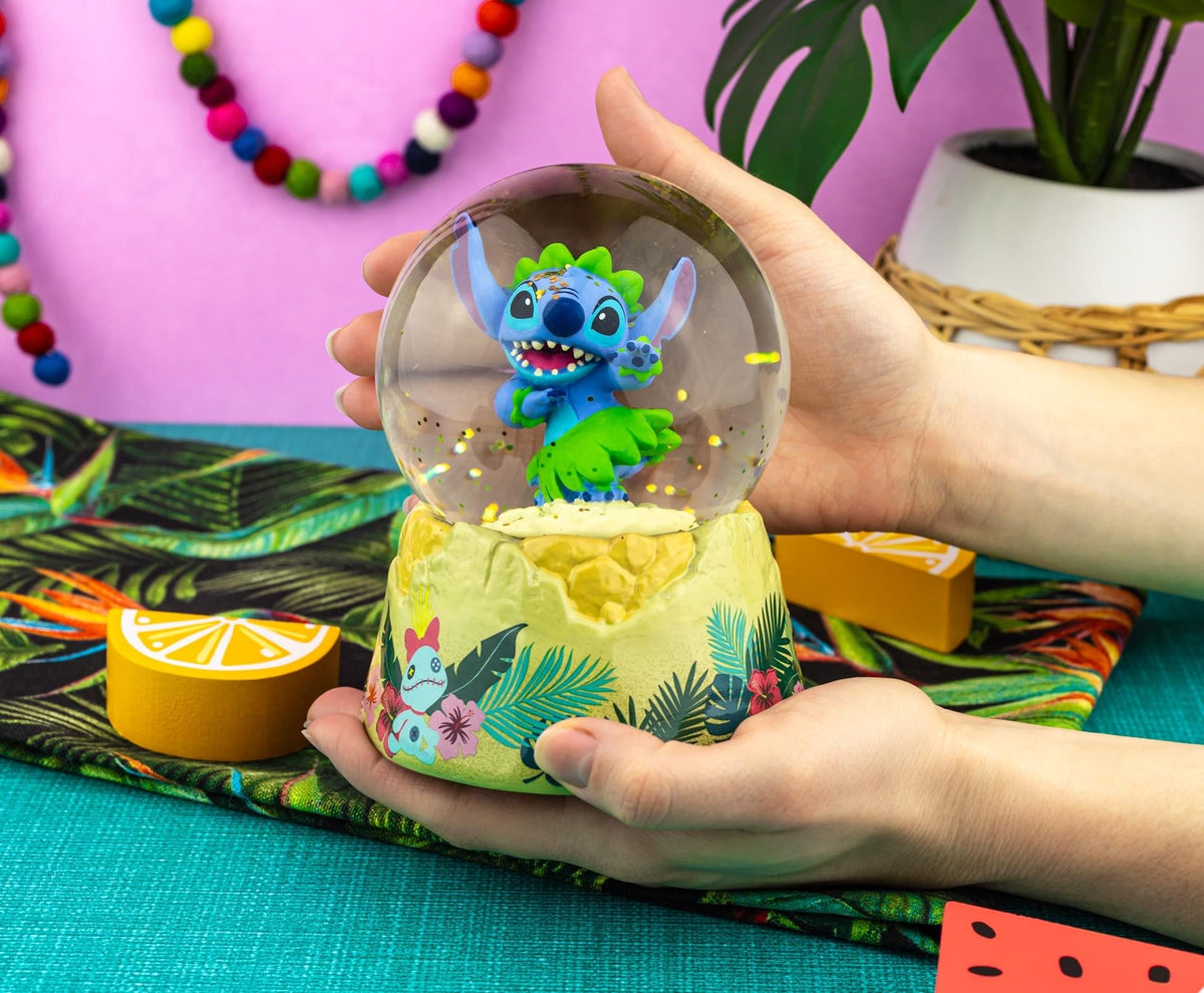 Disney Lilo & Stitch Hula Dancing Snow Globe | 6 Inches Tall