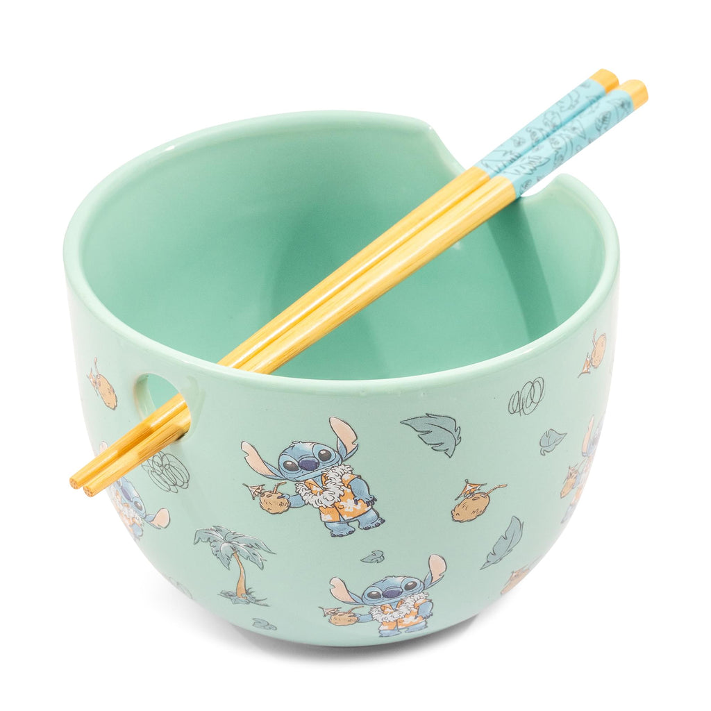 Disney Lilo & Stitch Hawaiian Icons 20-Ounce Ramen Bowl and Chopstick Set