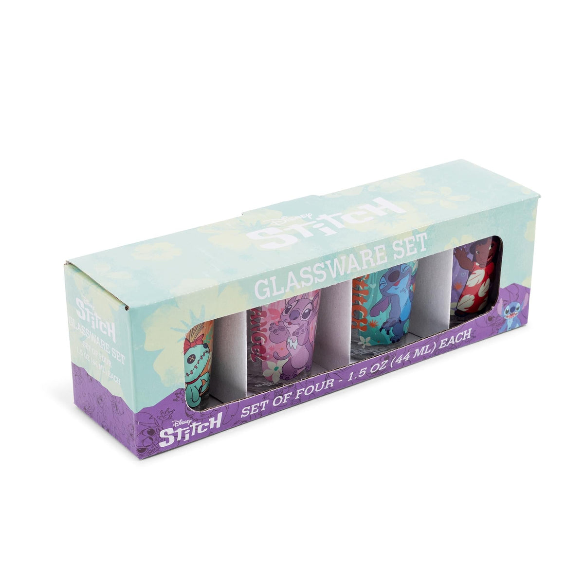 Disney Lilo & Stitch Tropical Characters 2-Ounce Mini Shot Glasses | Set of 4