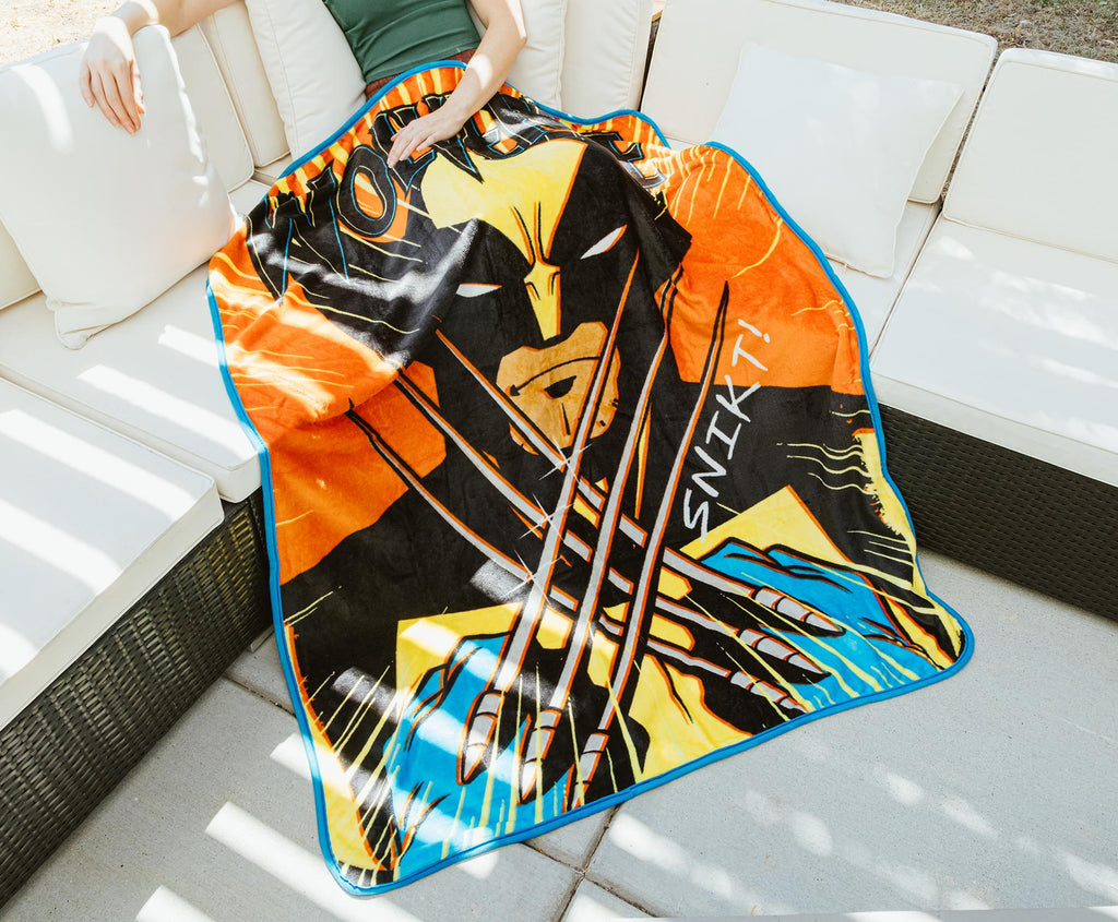 Marvel X-Men Wolverine "Snikt!" Fleece Throw Blanket | 45 x 60 Inches