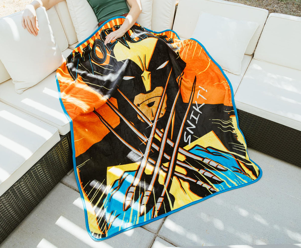 Marvel X-Men Wolverine "Snikt!" Fleece Throw Blanket | 45 x 60 Inches