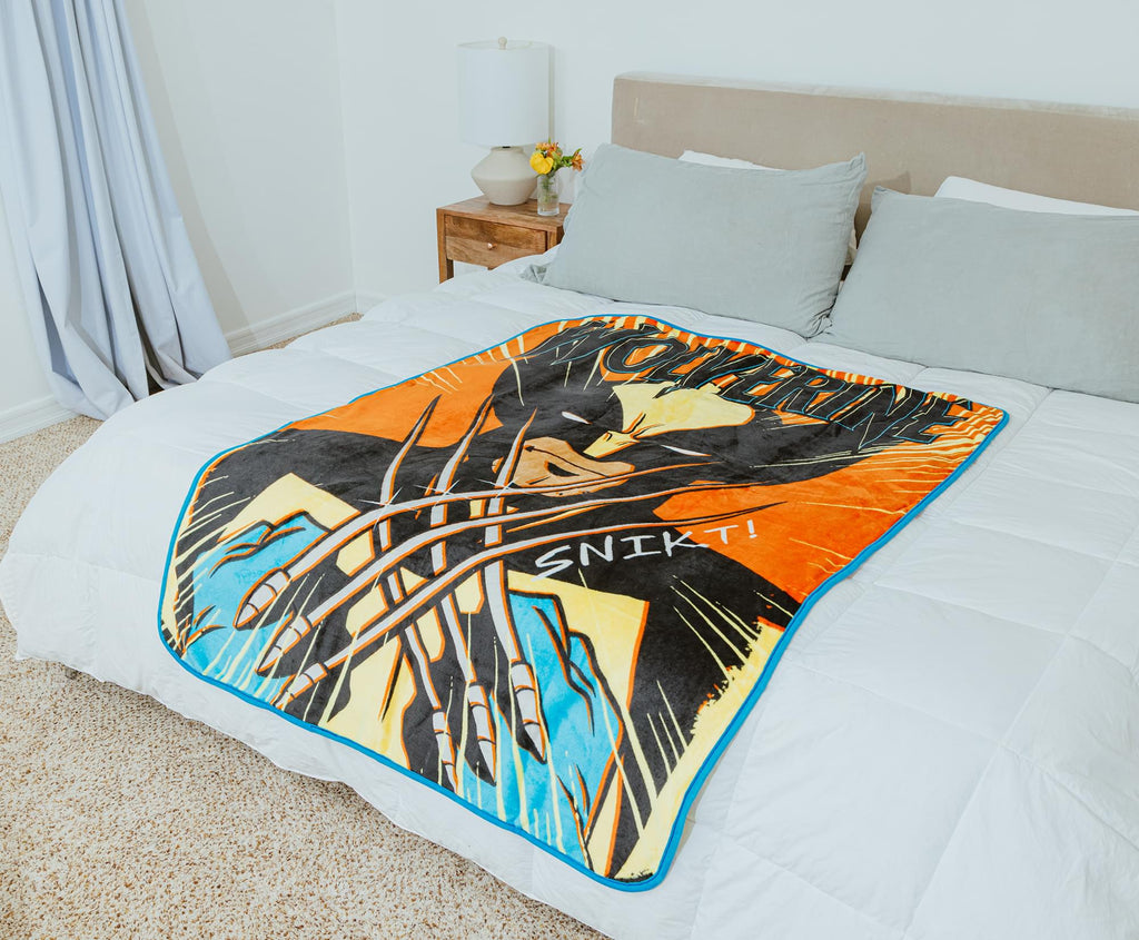 Marvel X-Men Wolverine "Snikt!" Fleece Throw Blanket | 45 x 60 Inches
