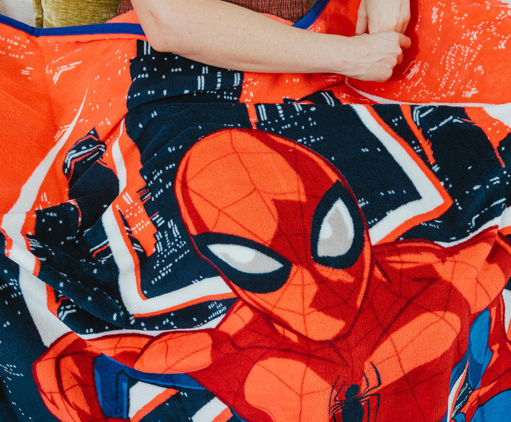 Marvel Spider-Man Skyline Pose Fleece Throw Blanket | 45 x 60 Inches