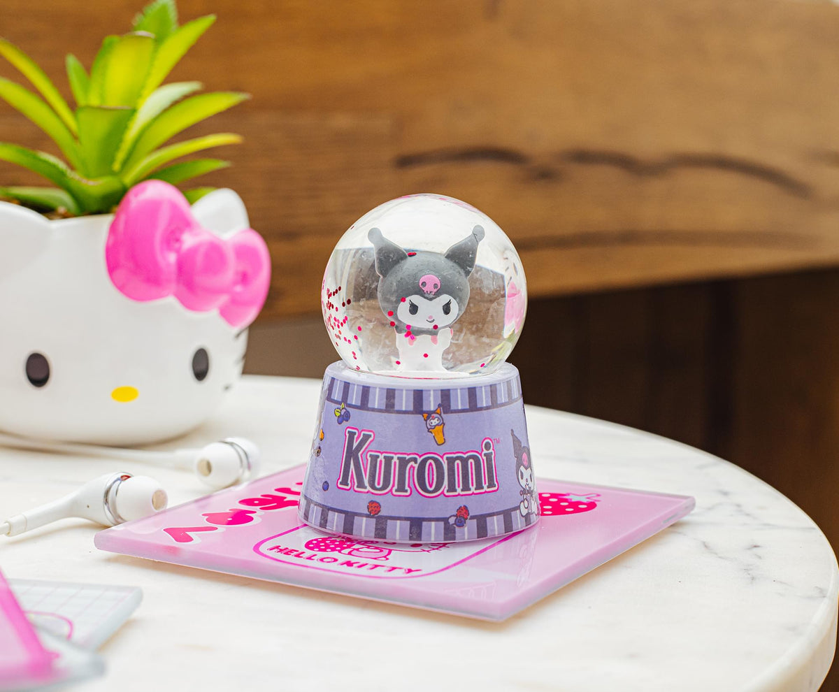 Sanrio Kuromi Mini Light-Up Snow Globe | 3 Inches Tall