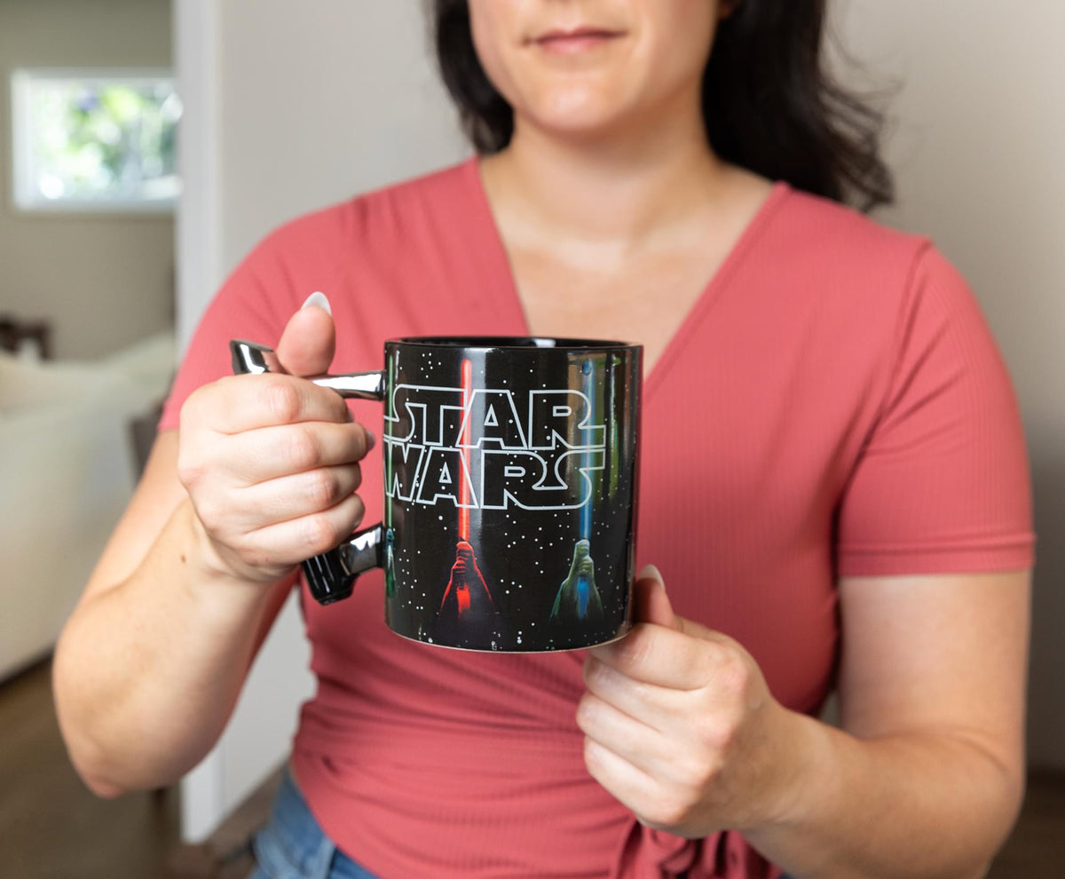 Star Wars Lightsabers Ceramic Mug With Sculpted Handle | Holds 20 Ounces