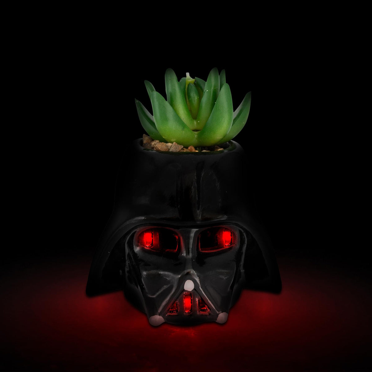 Star Wars Darth Vader Helmet Light-Up Mini Planter With Artificial Succulent