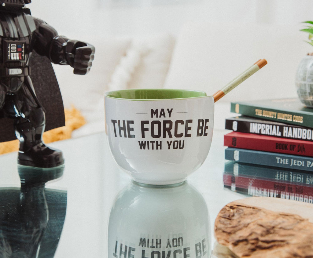 Star Wars Yoda "May The Force Be With You" Ceramic Ramen Bowl and Chopstick Set