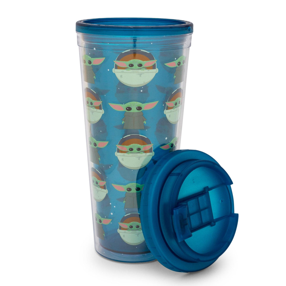 Star Wars: The Mandalorian Grogu Plastic Travel Tumbler | Holds 24 Ounces
