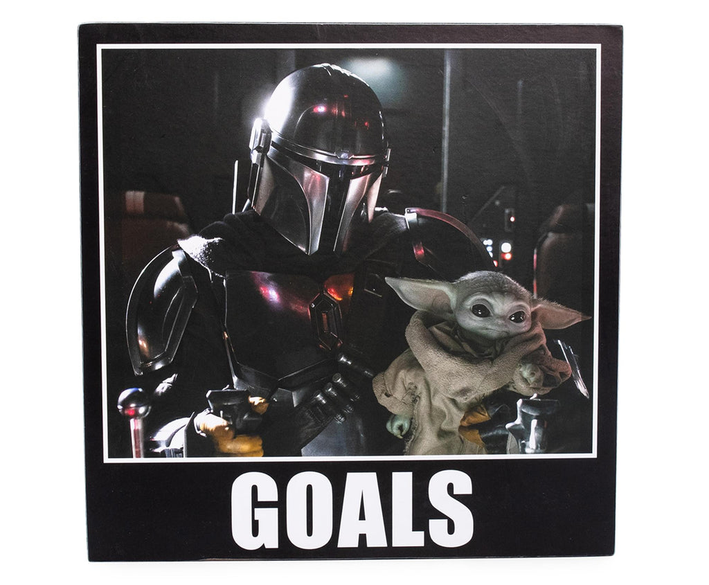 Star Wars The Mandalorian Goals 6 x 6 Inch Wood Box Sign
