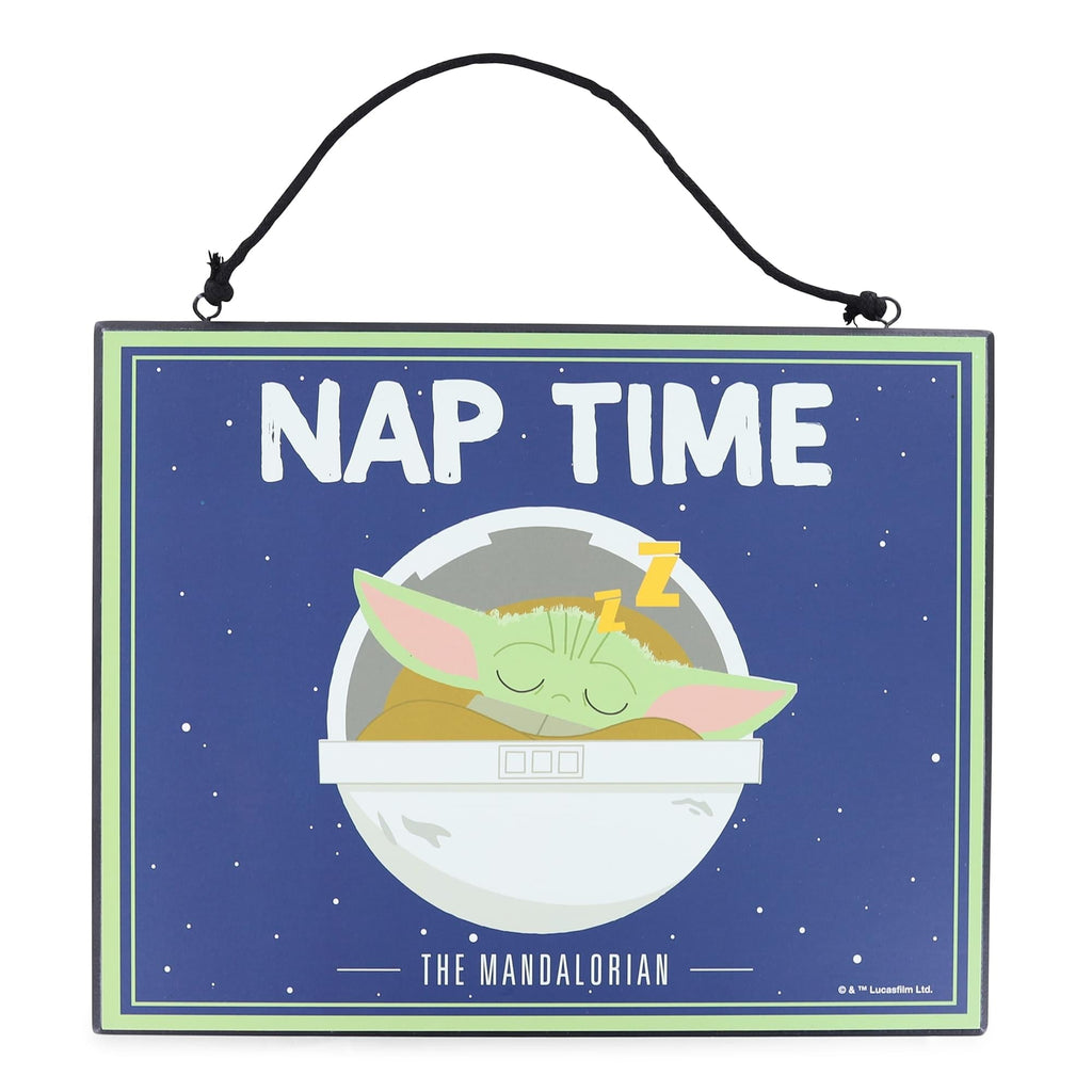 Star Wars: The Mandalorian Grogu "Snack Time" Reversible Hanging Sign Wall Art