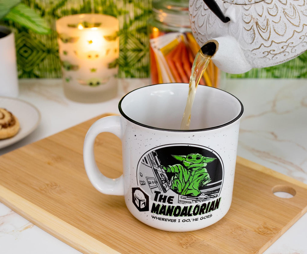 Star Wars: The Mandalorian Grogu Ceramic Camper Mug | Holds 20 Ounces