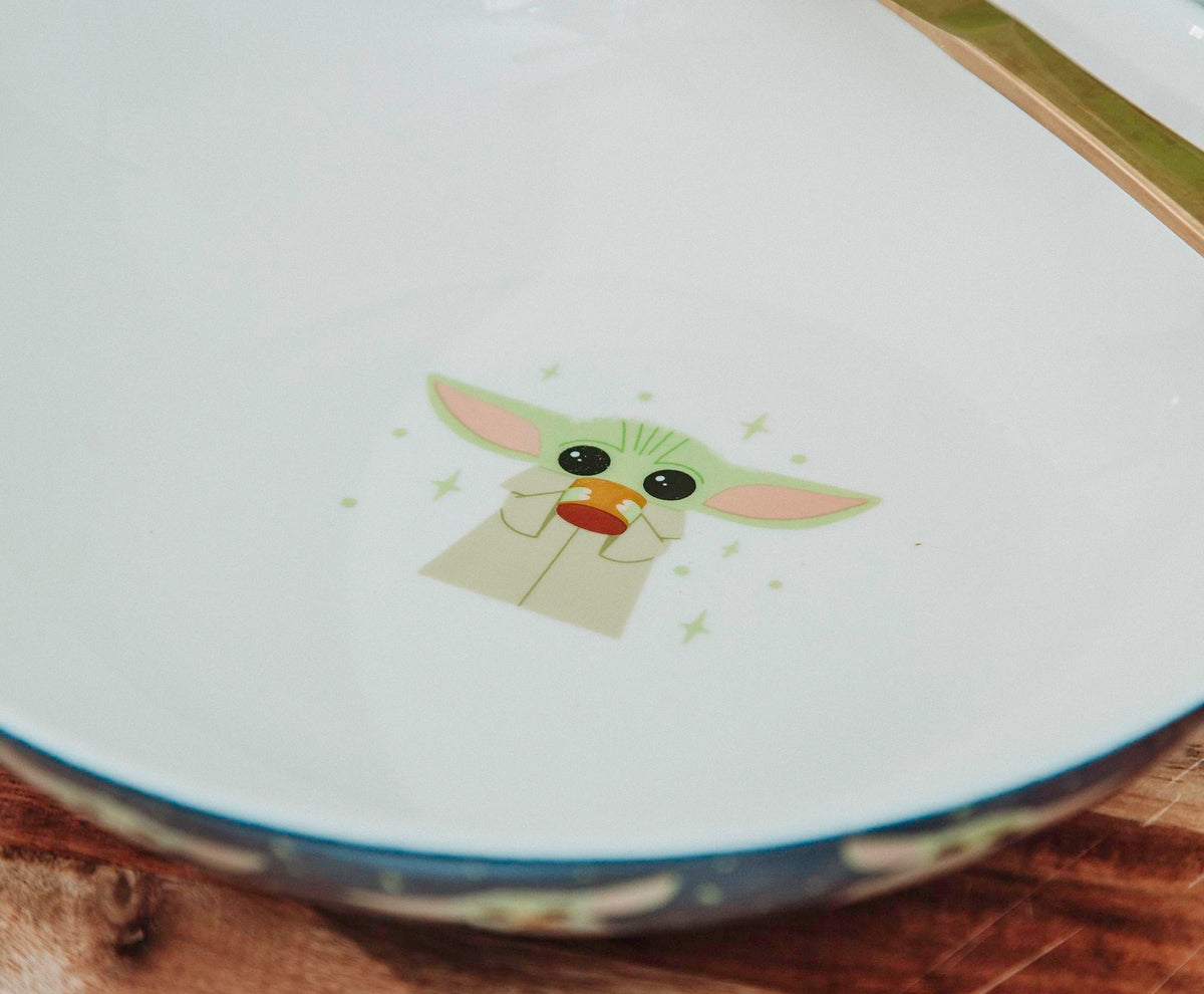 Star Wars: The Mandalorian Grogu Snack Time 9-Inch Ceramic Dinner Bowl