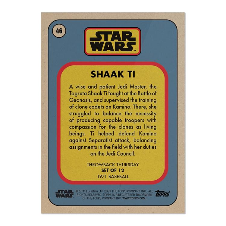 Star Wars 2023 Throwback Thursday Topps Set #16 | 1971 Baseball
