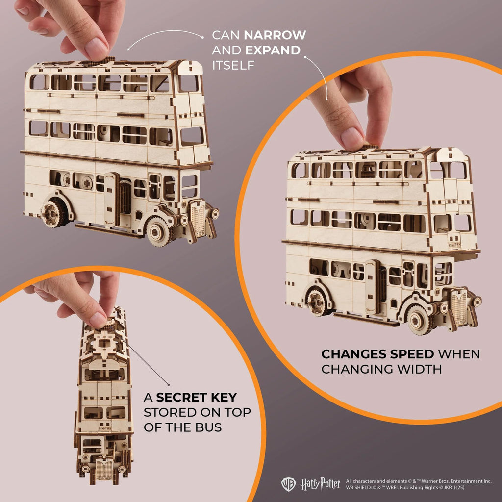 Harry Potter Knight Bus 3D Wooden Puzzle Mechanical Model Kit