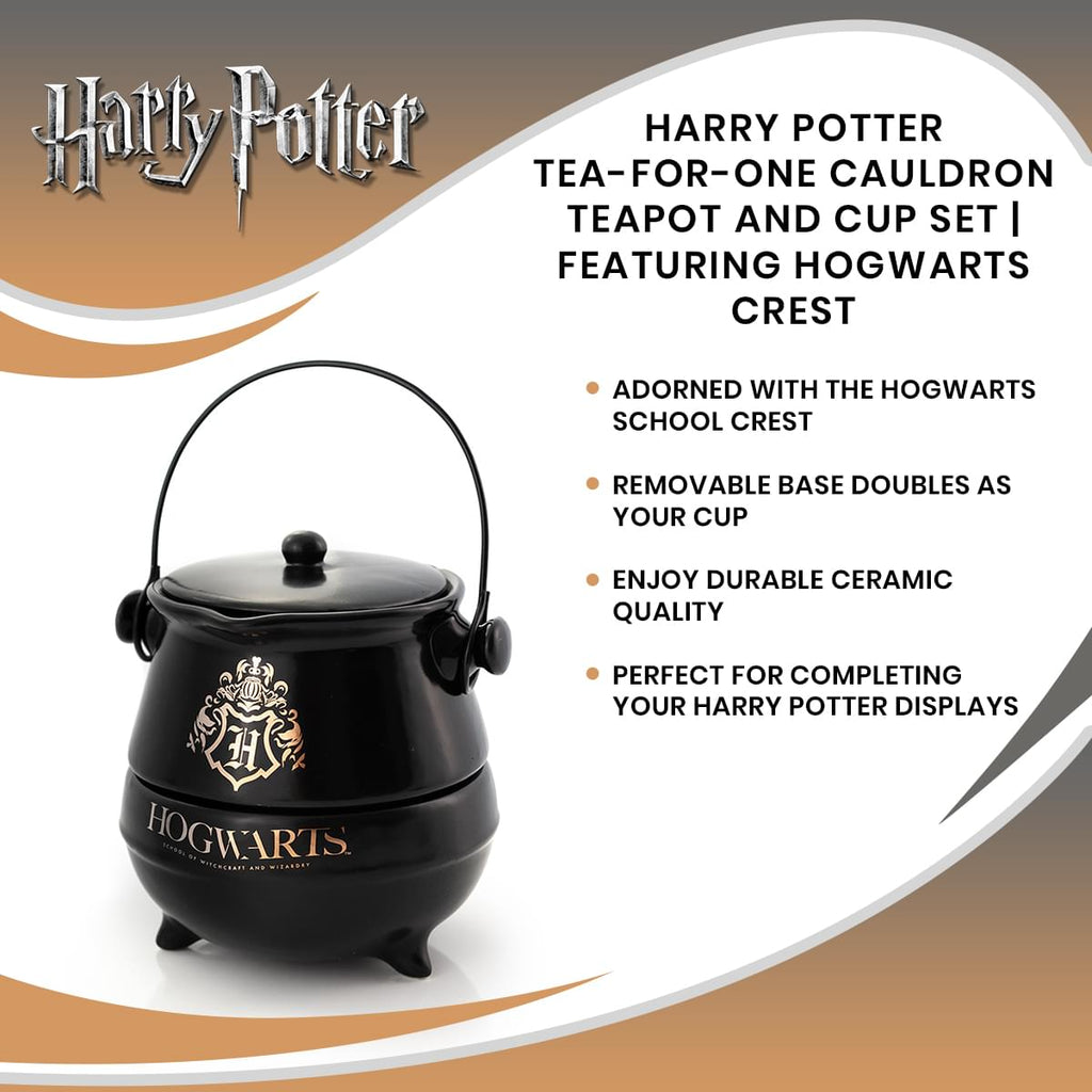 Harry Potter Tea-For-One Cauldron Teapot And Cup Set | Featuring Hogwarts Crest