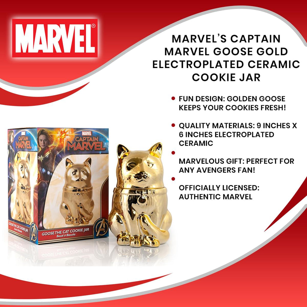 Marvel’s Captain Marvel Goose Gold Electroplated Ceramic Cookie Jar