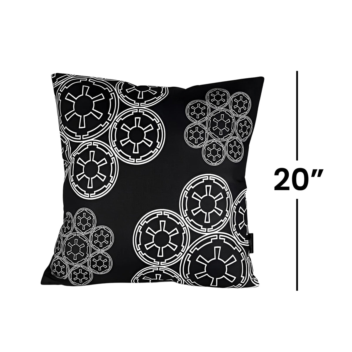 Star Wars Black Throw Pillow | White Imperial Logo | 20 x 20 Inches | Set of 2