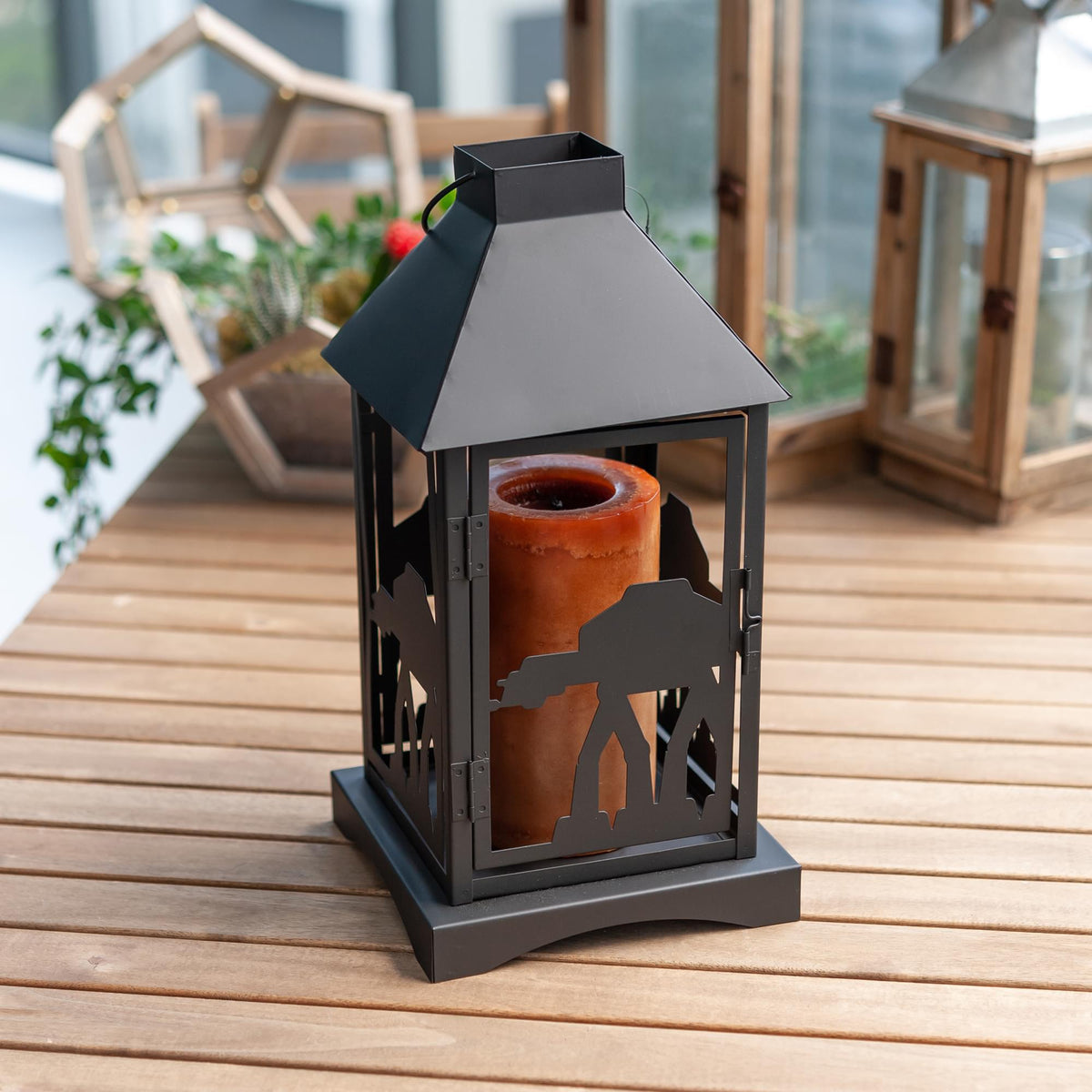 Star Wars Black Stamped Lantern | Imperial AT-AT | 14 Inches | Set of 2