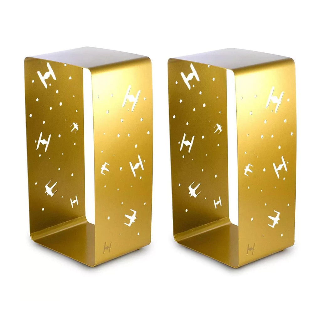 Star Wars Gold Stamped Lantern | X-Wing & TIE Fighters | 11.5 Inches | Set of 2