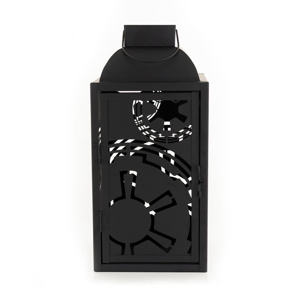 Star Wars Black Stamped Lantern | Empire Imperial Symbol | 14 Inches Tall