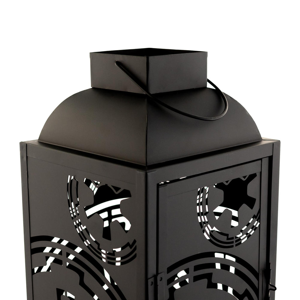 Star Wars Black Stamped Lantern | Empire Imperial Symbol | 14 Inches Tall